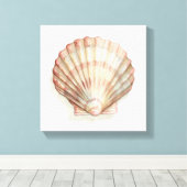 Rosa und Creme Seashell Leinwanddruck (Insitu (Holzboden))
