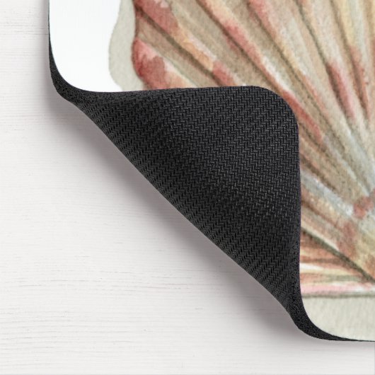 Rosa und Creme Seashell Mousepad (Ecke)