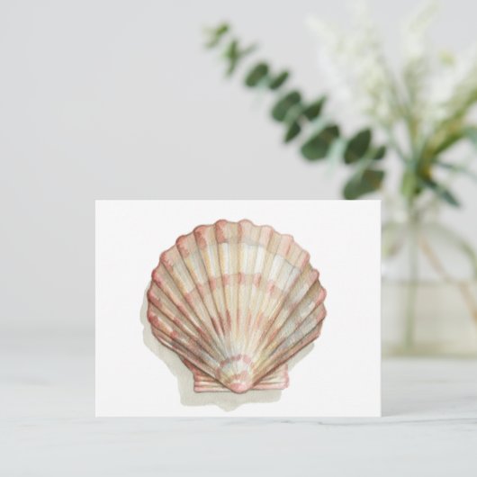 Rosa und Creme Seashell Postkarte (Stehend Vorderseite)