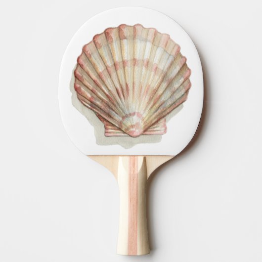 Rosa und Creme Seashell Tischtennis Schläger (Vorderseite)
