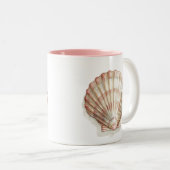Rosa und Creme Seashell Zweifarbige Tasse (VorderseiteRechts)