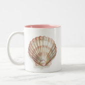 Rosa und Creme Seashell Zweifarbige Tasse (Links)