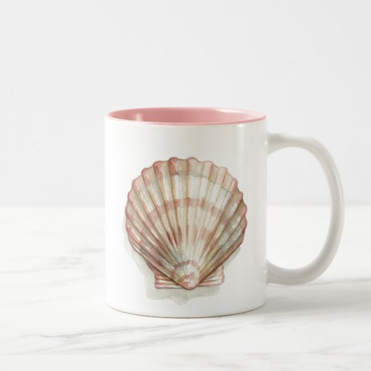 Rosa und Creme Seashell Zweifarbige Tasse (Rechts)