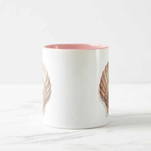 Rosa und Creme Seashell Zweifarbige Tasse (Mittel)