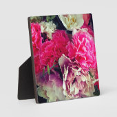 Rosa und cremefarbene Blume Fotoplatte (Vorderseite)