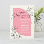 Rosa und cremefarbene Hochzeit Einladung (Stehend Vorderseite)