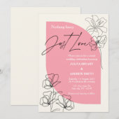 Rosa und cremefarbene Hochzeit Einladung (Vorne/Hinten)