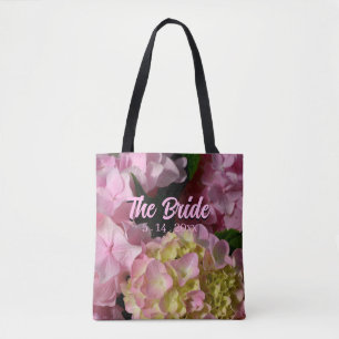Rosa und cremefarbene Hortensien, die Braut Tasche