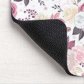 Rosa und cremefarbene Rose Mousepad (Ecke)