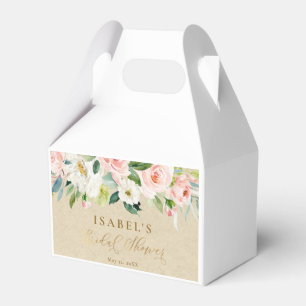 Rosa und cremefarbene Wassermalerei rustikale Brid Geschenkschachtel
