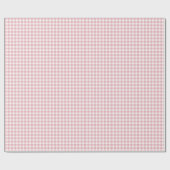 Rosa und cremefarbenes Gingham-Karo-Muster Geschenkpapier (Flach)