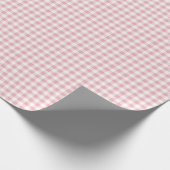 Rosa und cremefarbenes Gingham-Karo-Muster Geschenkpapier (Ecke)