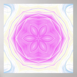 Rosa und cremekaleidoskopische Mandala Kunst, Dich Poster