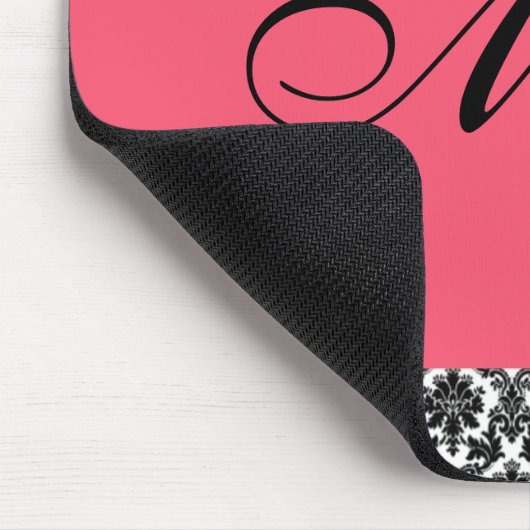 Rosa und Damast-Druck Mousepad (Ecke)