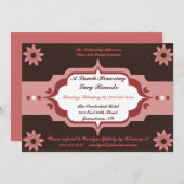 Rosa-und das Mittagessen-Gewohnheits-Einladungen Einladung (Vorne/Hinten)