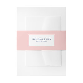 Rosa und Denim blau, elegante Hochzeit Einladungsbanderole