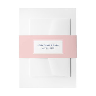 Rosa und Denim blau, elegante Hochzeit Einladungsbanderole