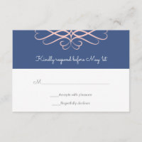 Rosa und Denim Blau, elegante Schnörkel Hochzeit