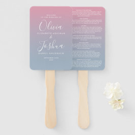 Rosa und dunkelblau Ombre jüdische Hochzeit Fächer