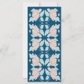 Rosa und dunkelblaue Blütengedicht Danke, Karte (Rückseite)