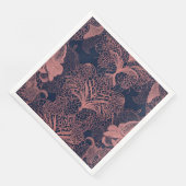 Rosa und dunkelblaue Formen AI-Kunst Serviette (Ecke)