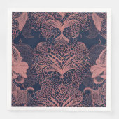 Rosa und dunkelblaue Formen AI-Kunst Serviette (Vorderseite)