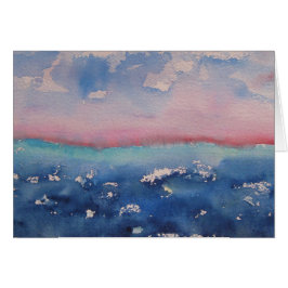 Rosa und dunkelblaue Wasserfarbenlandschaft - Hori