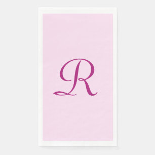 Rosa und dunkelrosa Monogramm-Handtuch Serviette