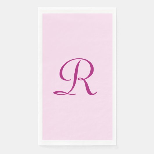 Rosa und dunkelrosa Monogramm-Handtuch Serviette (Vorderseite)