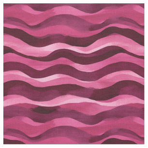 Rosa und dunkelrosa Watercolor Wavy Lines Stoff