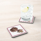 rosa und dunkelrote Strohblume Getränkeuntersetzer (Rechte Seite)