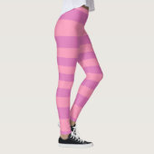 Rosa und dunkle rosa lila Streifen Leggings (Rechts)