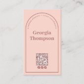 Rosa und dunkle Rose Rosa Minimalistisch Visitenkarte (Vorderseite)