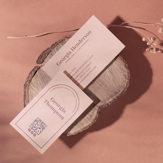 Rosa und dunkle Rose Rosa Minimalistisch Visitenkarte