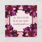 Rosa und dunkle Rote Rosen Blumenkarte Quadratische Visitenkarte (Rückseite)