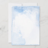 Rosa und dutzige blaue Blume Elegante Taufe Einladung (Rückseite)