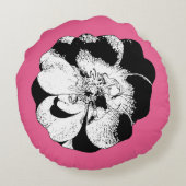 Rosa und einfarbiges Rundkissen Rundes Kissen (Rückseite)