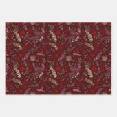 Rosa und Elfenbein Blumendoodles im Mond. Geschenkpapier Set (Vorderseite 3)