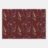 Rosa und Elfenbein Blumendoodles im Mond. Geschenkpapier Set (Vorderseite 2)