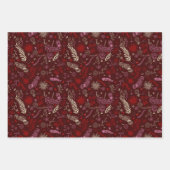 Rosa und Elfenbein Blumendoodles im Mond. Geschenkpapier Set (Vorderseite)