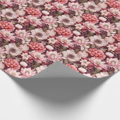 Rosa und Elfenbein gemischte Blüte Geschenkpapier (Ecke)