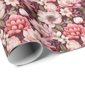 Rosa und Elfenbein gemischte Blüte Geschenkpapier (Rolleneckpunkt)