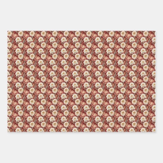 Rosa und Elfenbein Geschenkpapier Set (Vorderseite 3)