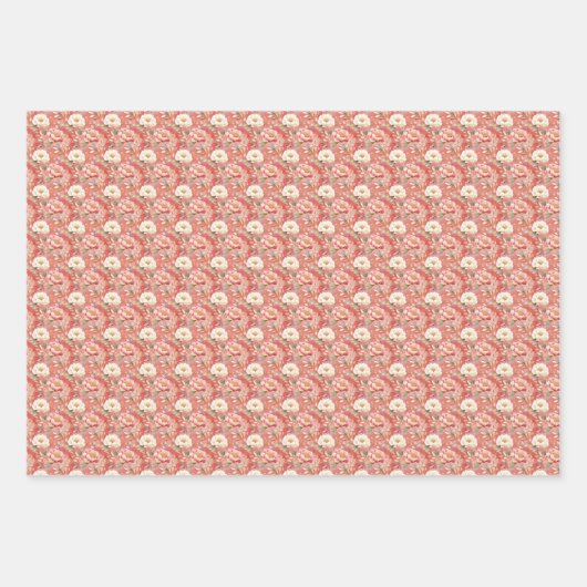 Rosa und Elfenbein Geschenkpapier Set (Vorderseite 2)