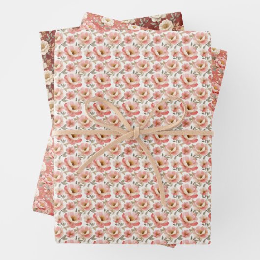 Rosa und Elfenbein Geschenkpapier Set (Beispiel)