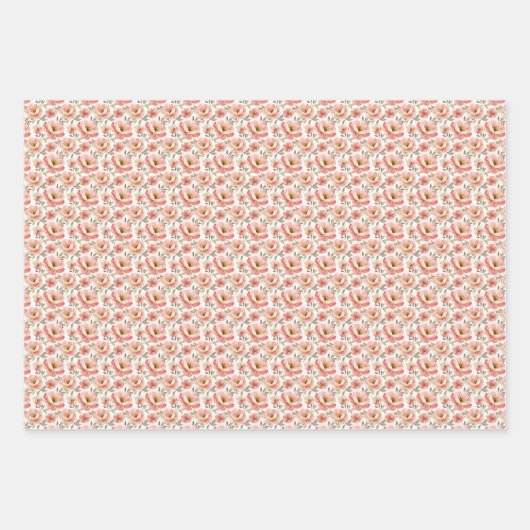 Rosa und Elfenbein Geschenkpapier Set (Vorderseite)