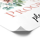 Rosa und Elfenbein Hochzeitsprogramm-Schilder mit Poster (Ecke)