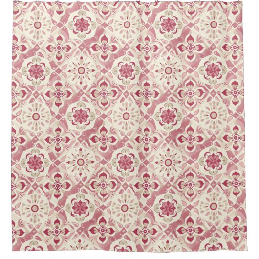 Rosa und Elfenbeindusche - Vorhang (Vorderseite)