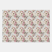 Rosa und Elfenbeinflora mit texturiertem Hintergru Geschenkpapier Set (Vorderseite 3)