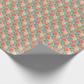 Rosa und Elfenbeinküste Blume auf Türkis Geschenkpapier (Ecke)